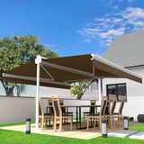 thumbnail of Store double pente Bayamo 5,37x2x3,00 M Intersun, Blanc, Manuel, toile Taupe