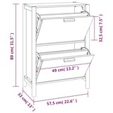 thumbnail of vidaXL Schuhschrank Schwarz 57,5x33x80 cm Holzwerkstoff