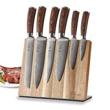 thumbnail of Wakoli Edib 6er Damastmesserset I 8 - 20 cm Klinge I mit Messerblock