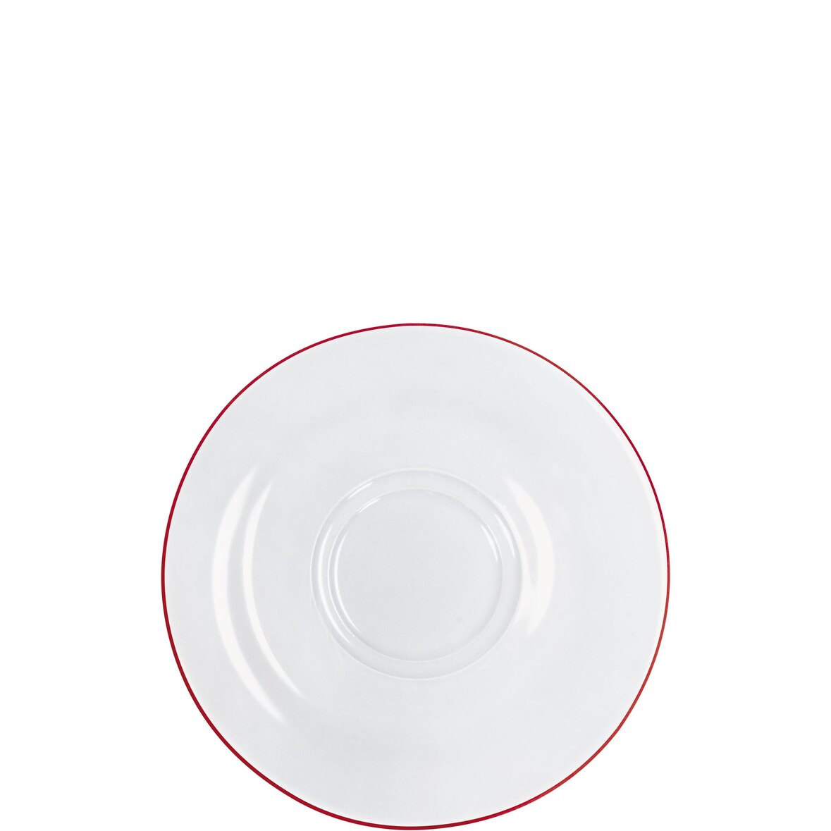 KAHLA 573516A69971C Pronto Line Untertasse 16 cm Line cherry red | Unterteller mit roter Linie aus Porzellan