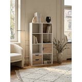 thumbnail of Großes Bücherregal in Sonoma Eiche und Weiß, modernes Design, 8 Fächer für Stauraum, multifunktional als Raumteiler nutzbar | Kadima Design