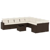 thumbnail of vidaXL 11-tlg. Garten-Sofagarnitur mit Kissen Braun Poly Rattan