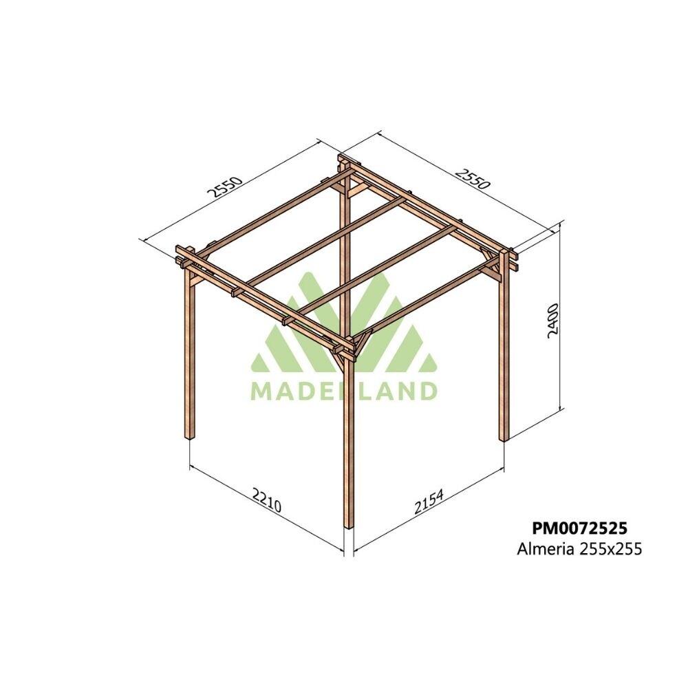 Pérgola de Madera Maciza Almería (Maderland) - Gardeneas