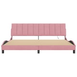 thumbnail of vidaXL Bettgestell mit LED-Leuchten Rosa 200x200 cm Samt