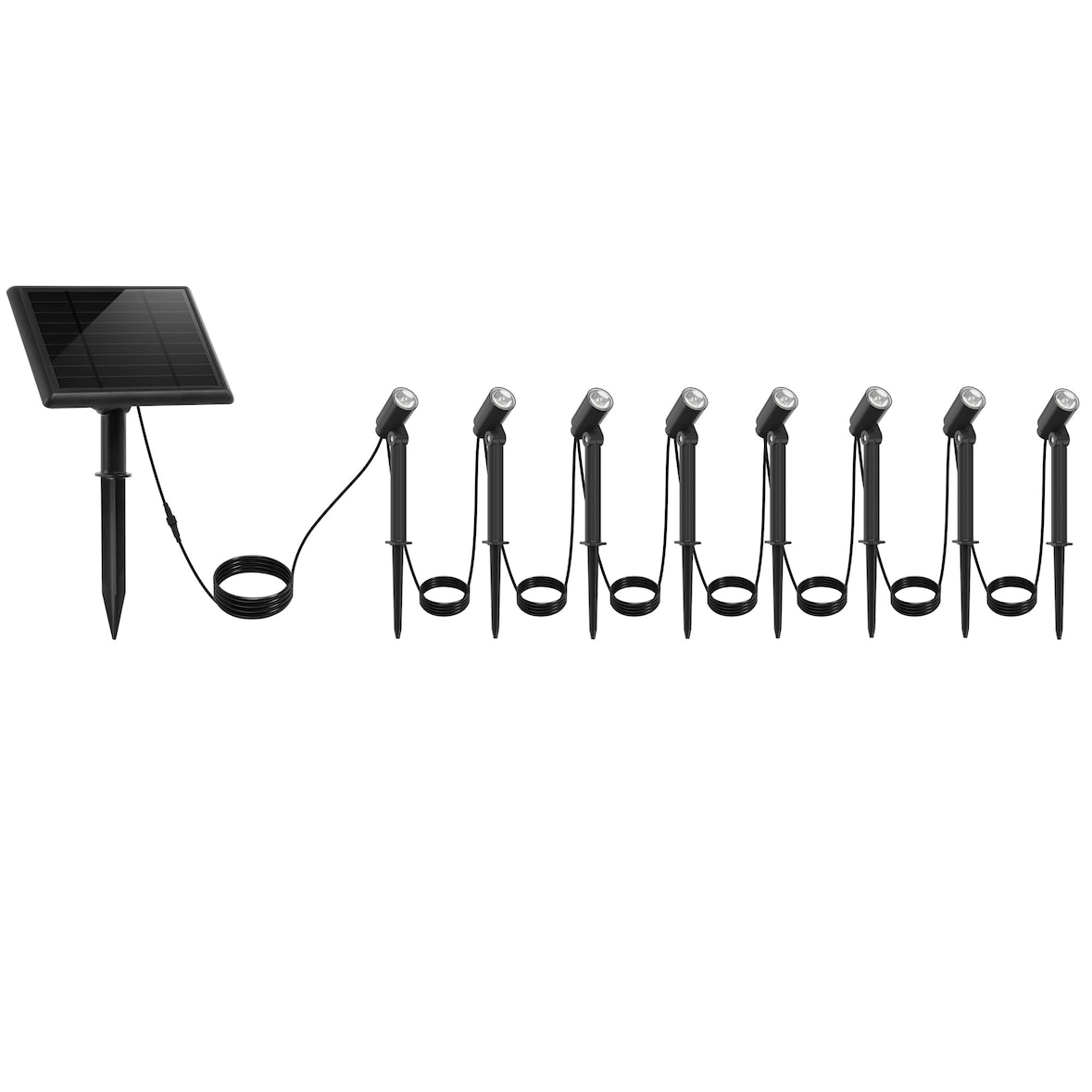 Lumisky 8 MINI ROUNDY 100LM Vernetzte Solarstrahler Stahl Schwarz