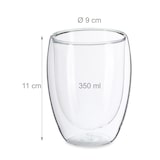 thumbnail of Relaxdays Latte Macchiato Gläser, 2er Set, doppelwandiges Glas, 350 ml, spülmaschinenfest, Kaffeegläser, transparent