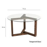 thumbnail of Skye Decor, Miro- Miro NOS, Nussbaumfarbe, Couchtische, 40x75x75 cm, 100% getempertes Glas