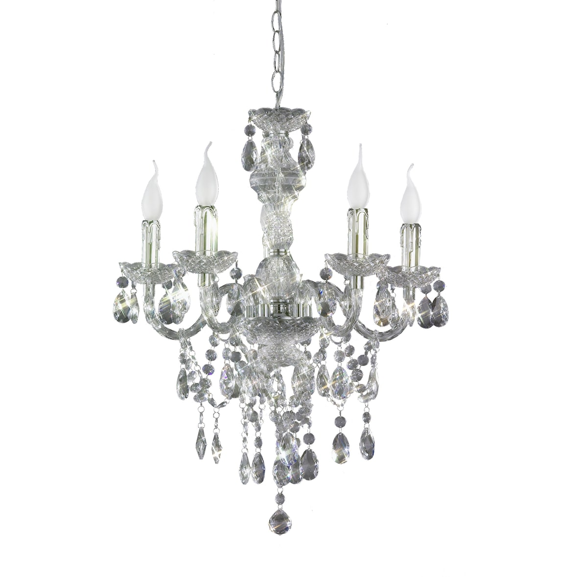 Reality|Trio lampadario in acrilico, 5 luci ~ trasparente