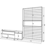 thumbnail of Meubels voor woonkamer, TV-Meubel, Lowboard, 260x35x186cm, Voor tv's tot 65", Elektrische haard, Moderne stijl, Wit en Zwart _ 89_14