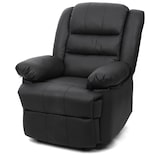 thumbnail of Fernsehsessel HWC-G15, Relaxsessel Liege Sessel, Leder + Kunstleder 101x87x100cm ~ schwarz