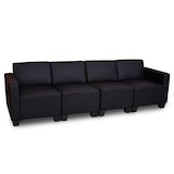 thumbnail of Modular 4-Sitzer Sofa Couch Lyon, Kunstleder ~ schwarz