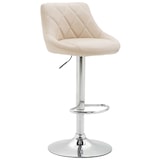 thumbnail of Décoshop26 - Barkruk/kinderstoel x 1 met decoratieve stiksels crèmekleurige PVC-zitting metalen poten 10_0005081