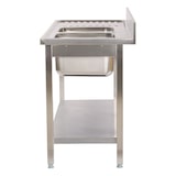 thumbnail of Romux® Évier en Acier Inoxydable avec 2 Cuves et Égouttoir à Gauche 1600x600x850 mm Démontable | Évier Industriel | Plonge Inox Professionnelle