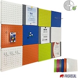 thumbnail of PROREGAL Memoboard Doppelpack Metal perforiert | HxBxT 30x30x3,5cm | Weiß | Lochblech Magnettafel Wandtafel Trägersystem