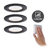 thumbnail of Paulmann Spot encastré LED 3-Step-Dim Nova Coin Kit de base fixe IP44 rond 78mm  Coin 3x6W 3x470lm 230V gradable 2700K Noir mat 94474