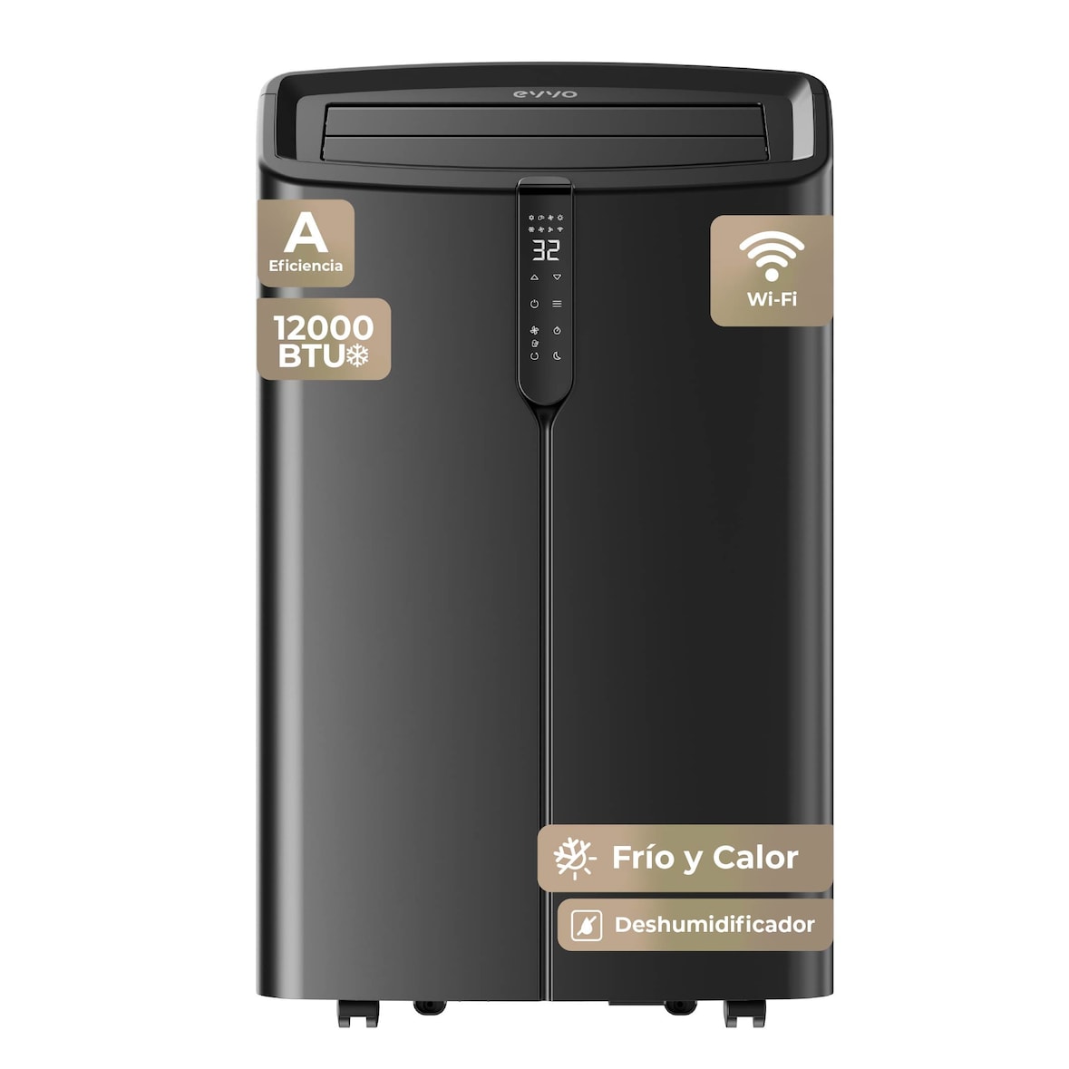 EVVO P12 Silent WiFi Aire Acondicionado Portátil 12000 BTU Frío/Calor, Silencioso