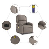 thumbnail of vidaXL Elektrischer Massagesessel mit Aufstehhilfe Taupe Stoff