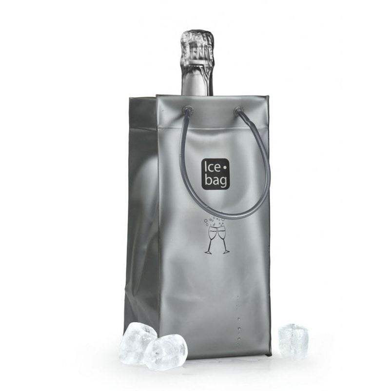 Ice.bag® CLASSIC MATT SILBER Kühler für 1 Flasche je 24