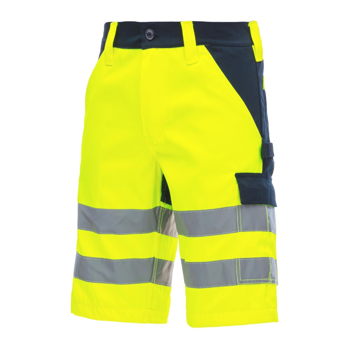Nitras Motion Tex VIZ Warnschutz Arbeitshose | neongelb | Gr. 44 | kurze Hose