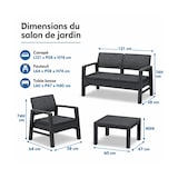 thumbnail of Salon de jardin Extérieur 4 personnes Gris Anthracite Canapé 2 places + 2 fauteuils + Table basse + 4 Coussins KZ GARDEN
