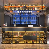 thumbnail of Bartheke, Empfangstheke, Metall-Holz-Bar, Kassenbereich, ideal für Bars, Restaurants und Geschäfte 180×50×100cm 【TWWW 180 ZJ60】