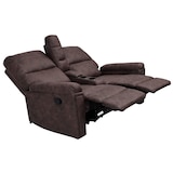 thumbnail of 2er Kinosessel HWC-K17, Relaxsessel Fernsehsessel Sofa, Nosagfederung Getränkehalter Fach ~ Stoff/Textil braun