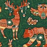 thumbnail of Rouleau de papier cadeau Excellia Noël, 80 g/m², 50m x 0,70m, motif Forest
