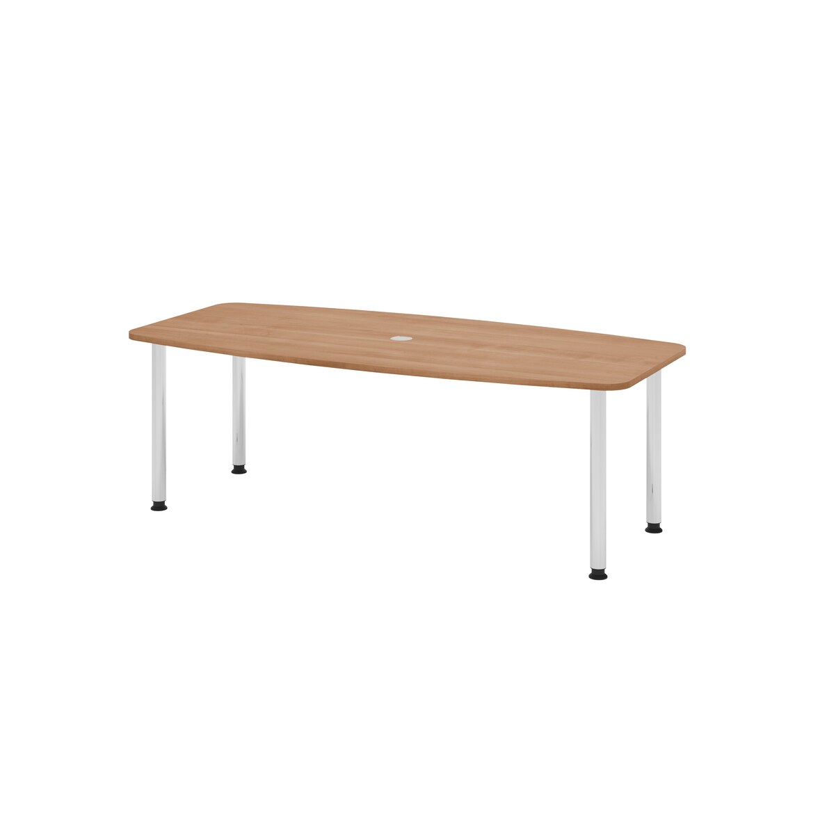 Hammerbacher-Konferenztisch 220cm/4 Chromfüße Nussbaum-VKT22C/N/C