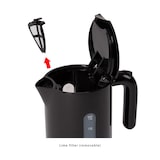 thumbnail of Clatronic WK 3452 Hervidor Agua Eléctrico, 1,8 L, sin BPA, Resistencia Oculta, Inalámbrico, Apagado Automático, Negro, 2200W