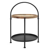 thumbnail of Beistelltisch Tisch Couchtisch Sofatisch 2 Ebenen Metall Holz Schwarz Rund Ø35cm