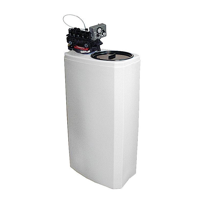 Adoucisseur d'eau automatique, capacité 27 litres, 1000 litres/h, réserve de sel 50 kg 300x420x900 mm - VIRTUS