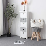 thumbnail of Rebecca Mobili Cassettiera Alta con 5 Cassetti in Legno Bianco Moderna Ingresso 93x30x25 cm