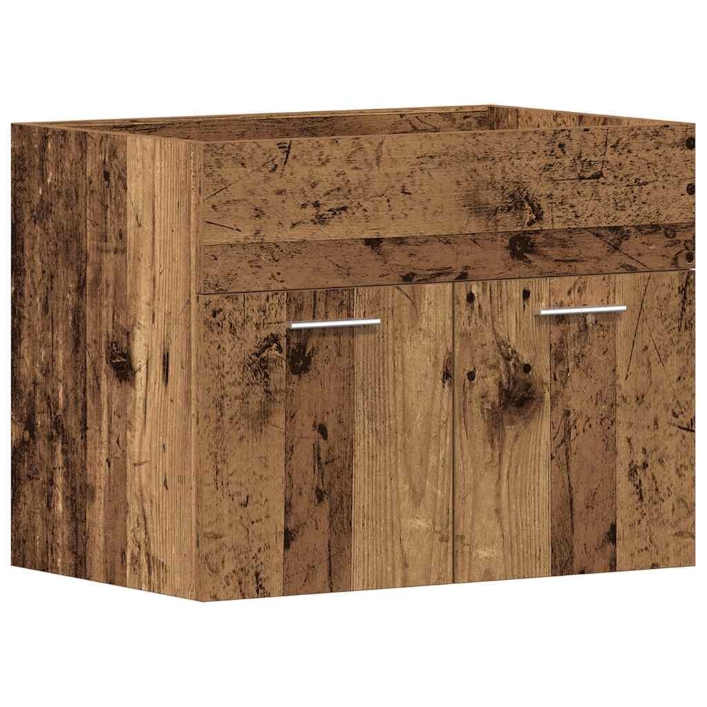vidaXL Waschbeckenunterschrank Altholz-Optik 60x38,5x46 cm