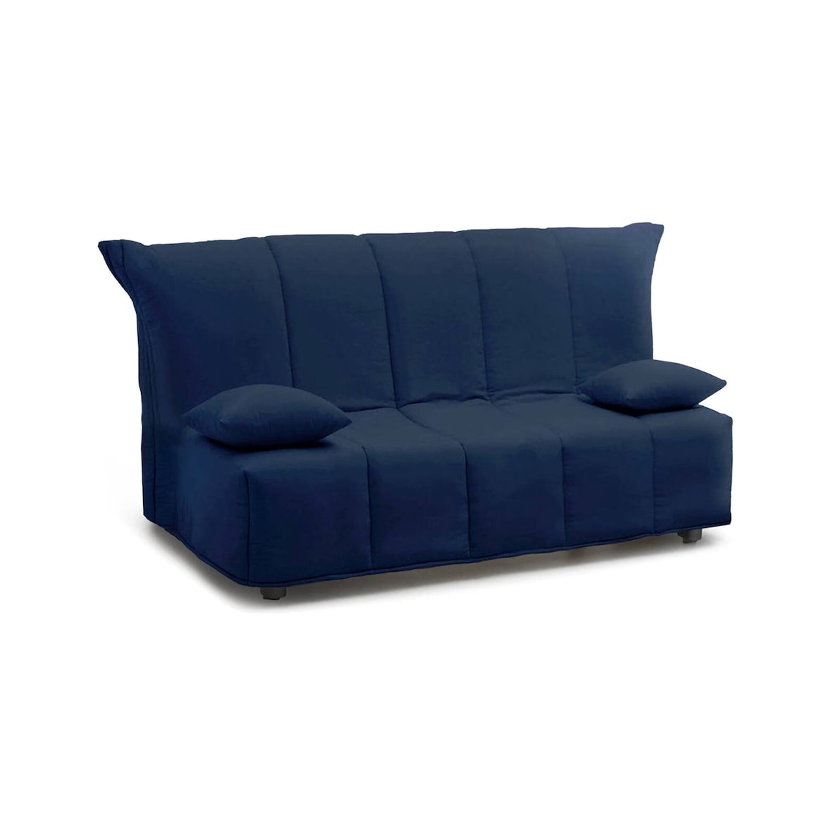 Dmora Divano Letto Alisee, Divano a 2 posti, 100% Made in Italy, Sofà Soggiorno con apertura a carrello, in tessuto imbottito, Cm 125x90h85, Blu
