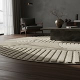 thumbnail of Teppich Wohnzimmer 3D Skandinavischer Boho Modern Waschbar Strapazierfähig Esszimmer OEKO-TEX Rund Beige 160x160 cm – RIGI von Kadima Design