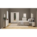 thumbnail of WellHome - Cómoda de Dormitorio con 3 Cajones y Tiradores de Metal o Cuero en color Blanco 83 x 39 x 80 cm - Guadalquivir