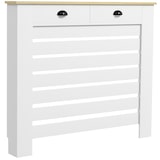 thumbnail of HOMCOM cubre radiadores con 2 cajones, cubreradiador de MDF, cubierta para radiador, diseño moderno de listones, 111x19x95,5 cm, blanco