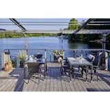 thumbnail of METRO PROFESSIONAL Mesa de comedor Barbados, poliratán, 130 x 90 cm, tablero de DPC con aspecto de piedra, negro