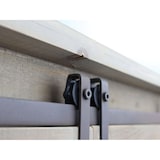 thumbnail of Mobile credenza madia da interno soggiorno in acciaio e legno con 2 ante centrali scorrevoli e 2 ante laterali battenti Linea Industrial