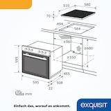 thumbnail of Exquisit Herd-Set EHE185-HBZ-020-Set inox | Energieeffizienzklasse A | 75 l Garraum | Glaskeramik Kochfeld | Herd-Set 60 cm
