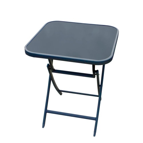 Klappbarer Bistrotisch Balkontisch Garten Terrasse Glastisch quadrat 60x60 cm