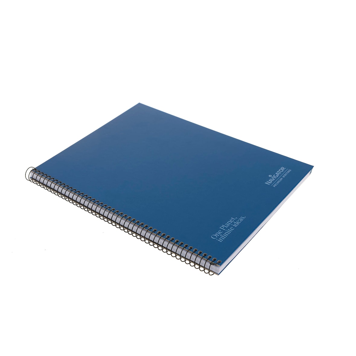 Cuaderno A4+ tapa extradura 80H 80G rayado microperforado 1 banda color Navigator Azul