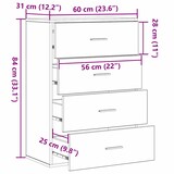 thumbnail of vidaXL Sideboard Eiche handwerklich 60 x 39 x 80 cm Holzwerkstoff