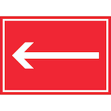 thumbnail of Richtungspfeil links Aufkleber waagerecht weiss rot Pfeil A4 (210x297mm)