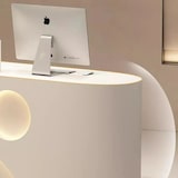 thumbnail of Registratore di cassa piccolo bancone da negozio registratori di cassa bancone reception tavolo reception sinistro beige 120*60cm