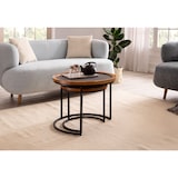 thumbnail of Couchtisch FineBuy Wohnzimmertisch 2er Set Rund Holz / Steinoptik Satztisch