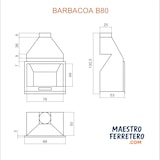 thumbnail of MF - Barbacoa de Leña Interior B80 de 88x53x130,5 cm en Acero con Parrilla, Rejilla de Hierro Fundido y Pintura Anticalórica Negra