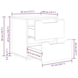 thumbnail of vidaXL Nachttisch VISNES Betongrau 45x40x50 cm Holzwerkstoff