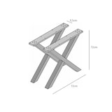 thumbnail of Piedi, Gambe, Supporto forma a X, Gambe del tavolo in legno massiccio, Soggiorno, Sala da pranzo, Ufficio, Laccato bianco, 72x72cm _ PATASSOLIDXBL