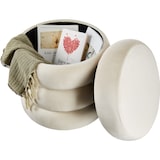 thumbnail of tectake Hocker Altu, gestoffeerd, opbergruimte - Fluweellook crèmewit - 405357